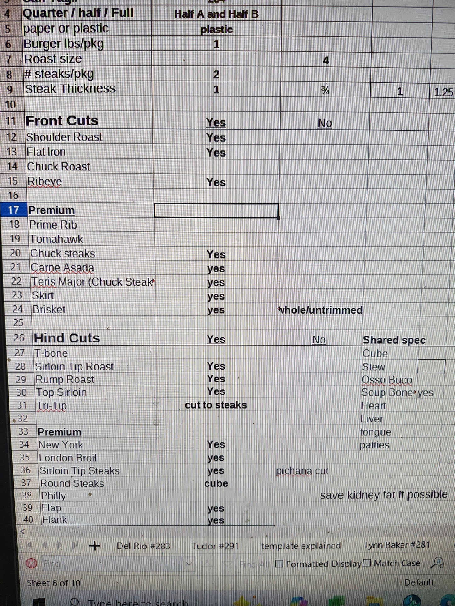 1/2 Beef Share Custom Cut DEPOSIT
